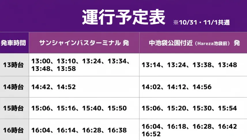 運行時刻表
